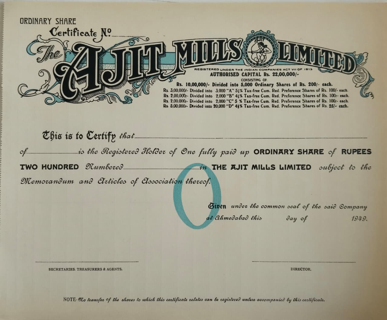 63 THE AJIT MILLS LIMITED