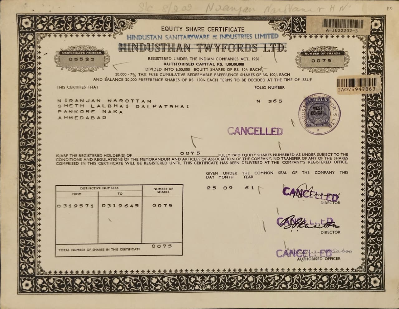 8 HIDUSTAN TWYFORDS LTD