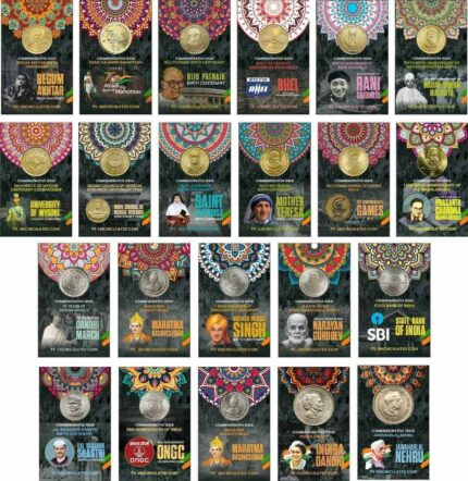 60 DIFFERENT COMMEMORATIVE COIN CARDS