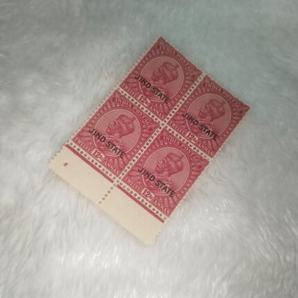 KG5 12AS JIND INDIA POSTAGE - BLOCK OF FOUR