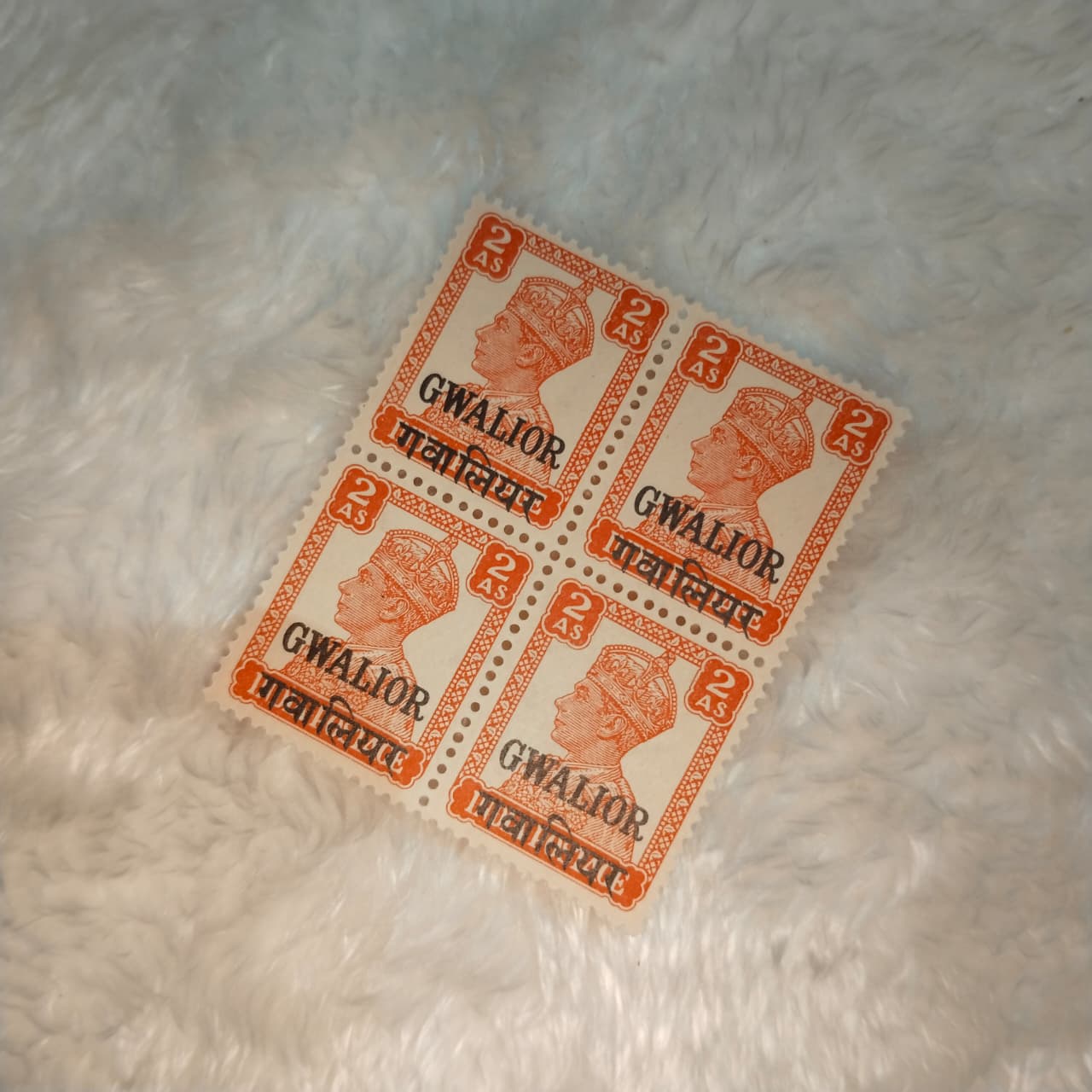 KG6 GWALIOR EH 2AS INDIA POSTAGE