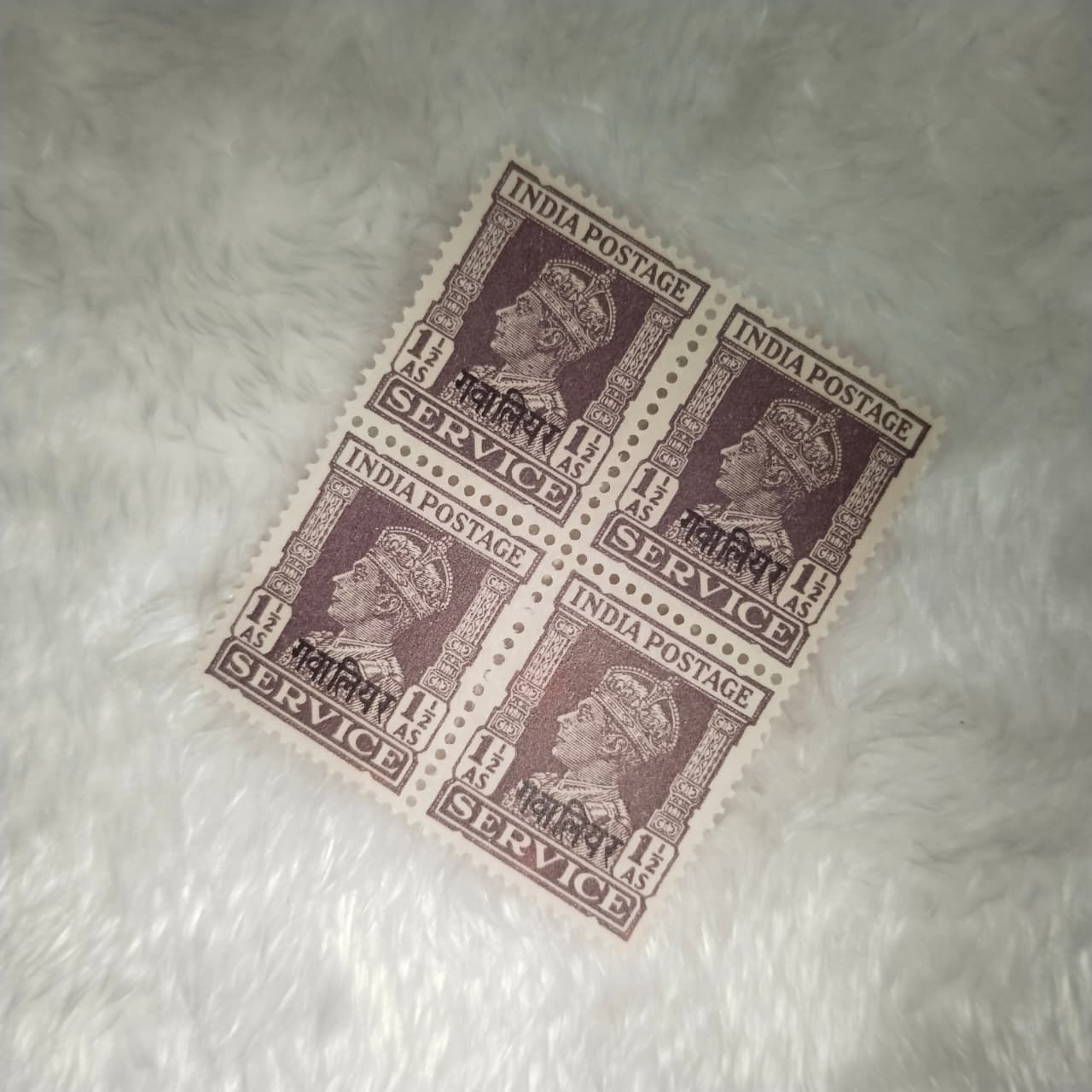 KG6 GWALIOR H 1.5AS INDIA POSTAGE SERVICE