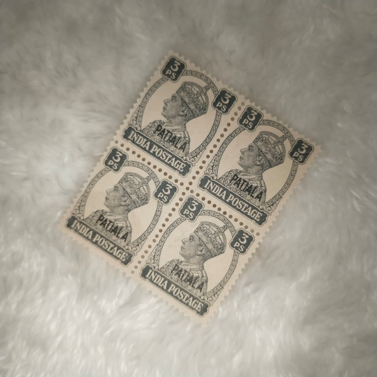 KG6 PATIALA 3PS INDIA POSTAGE